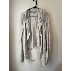 Athleta Waterfall Cardigan Gray Size Small‎ Tall Stretch Hooded
